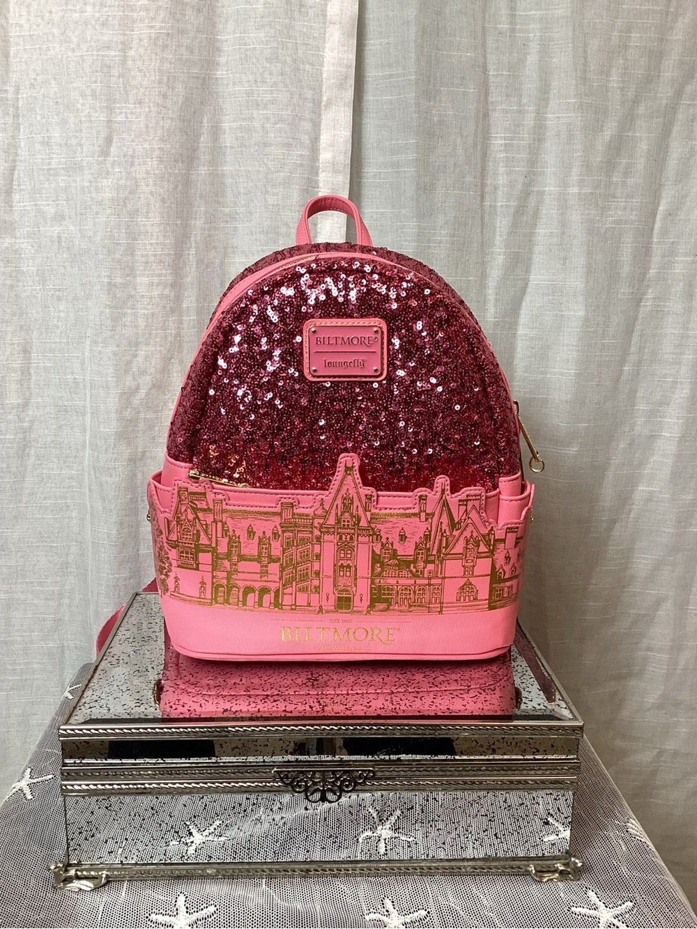Loungefly X Biltmore Pink Sequin Mini Backpack